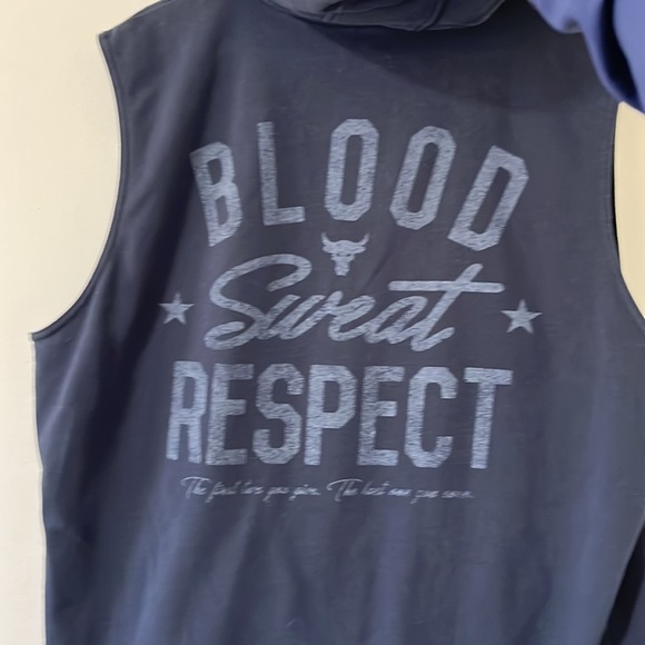 Under Armour Men’s Project Rock Black Terry Bull Sleeveless Hoodie Size XXL - Picture 5 of 9